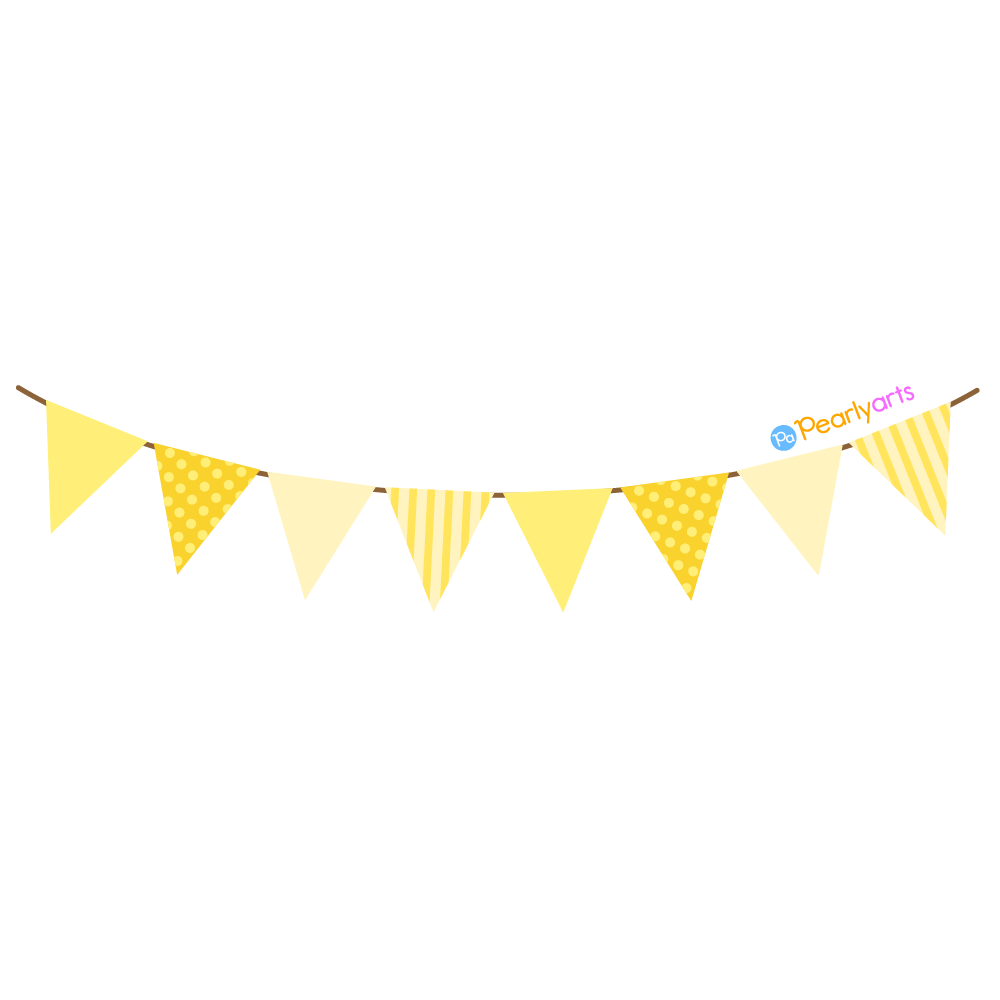 FREE Yellow Pennant Banner Clipart WM | Pearly Arts