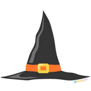 FREE Black and Orange Halloween Witch Hat Clipart WM | Pearly Arts