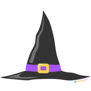 FREE Black and Purple Halloween Witch Hat Clipart WM | Pearly Arts