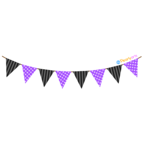 FREE Black and Purple Pennant Banner Clipart WM | Pearly Arts