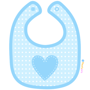 FREE Blue Baby Bib Clipart WM | Pearly Arts