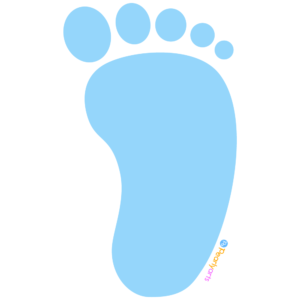 FREE Blue Baby Footprint Clipart WM | Pearly Arts