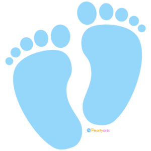FREE Blue Baby Footprints Clipart WM | Pearly Arts