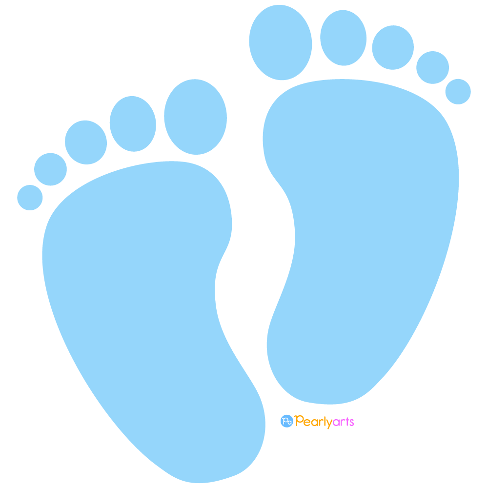 FREE Blue Baby Footprints Clipart WM | Pearly Arts