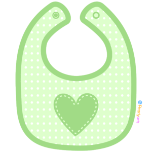 FREE Green Baby Bib Clipart WM | Pearly Arts