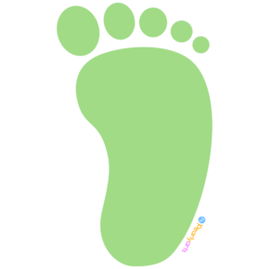 FREE Green Baby Footprint Clipart WM | Pearly Arts