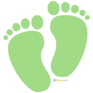 FREE Green Baby Footprints Clipart WM | Pearly Arts