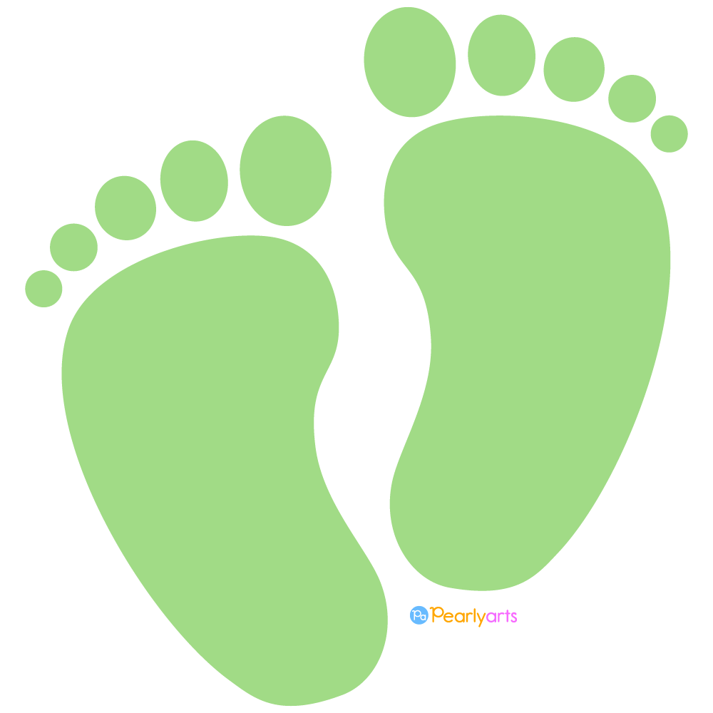 FREE Green Baby Footprints Clipart WM | Pearly Arts