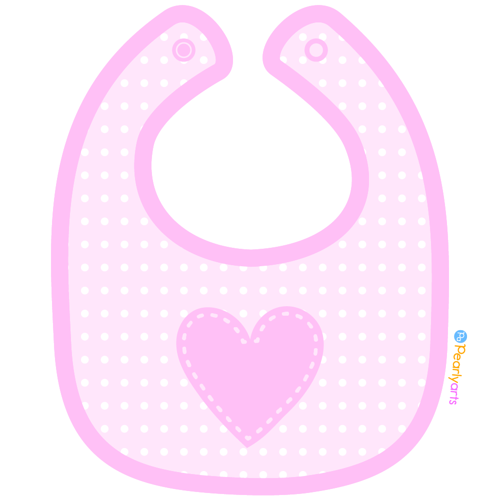 FREE Pink Baby Bib Clipart WM | Pearly Arts