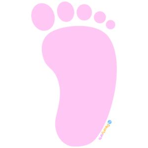 FREE Pink Baby Footprint Clipart WM | Pearly Arts