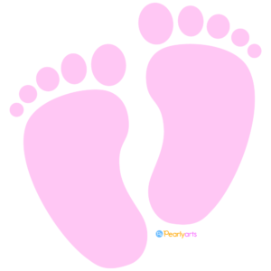 FREE Pink Baby Footprints Clipart WM | Pearly Arts