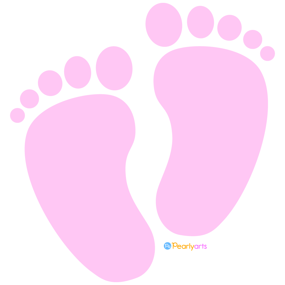 FREE Pink Baby Footprints Clipart WM | Pearly Arts