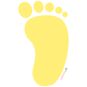 FREE Yellow Baby Footprint Clipart WM | Pearly Arts