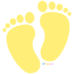 FREE Yellow Baby Footprints Clipart WM | Pearly Arts