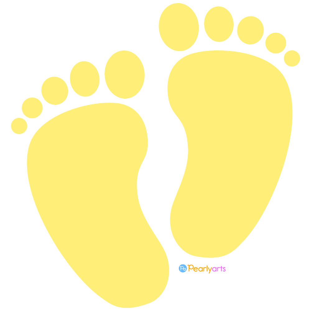 FREE Yellow Baby Footprints Clipart WM | Pearly Arts