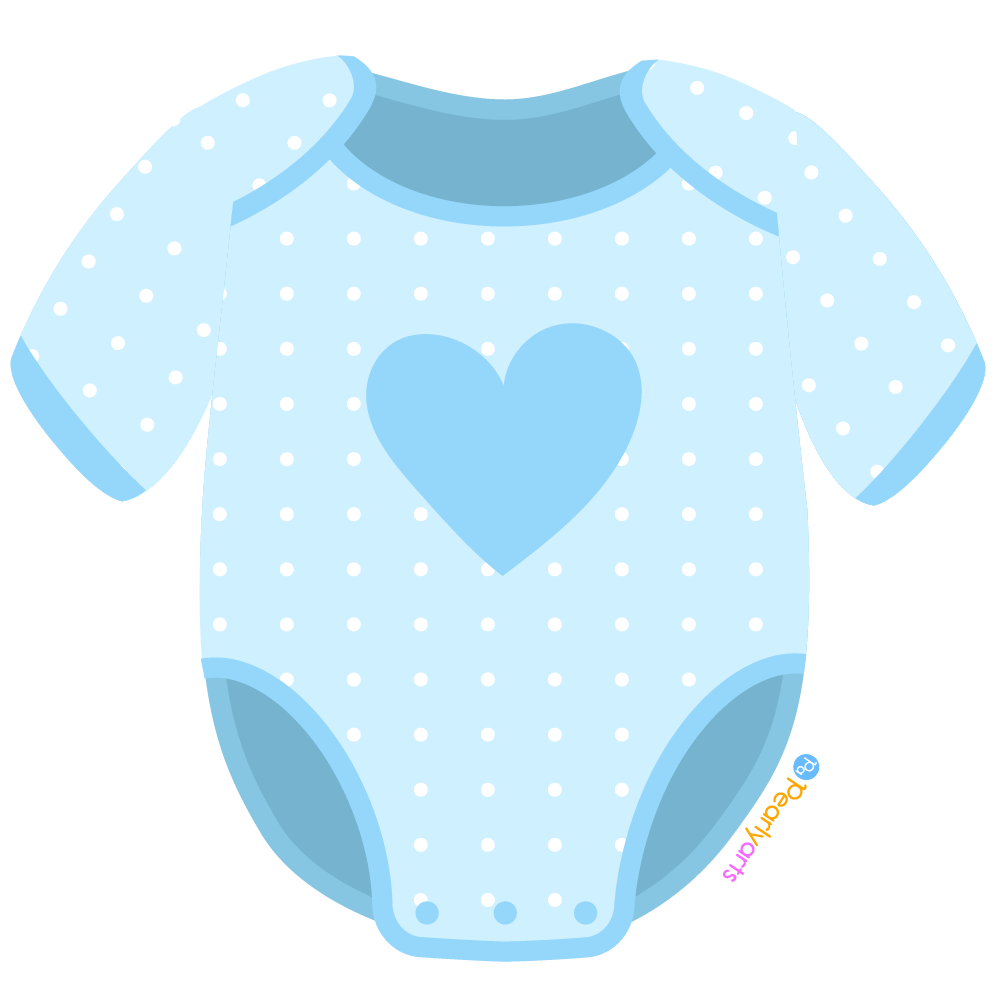 Blue Baby Onesie Clipart WM | Pearly Arts