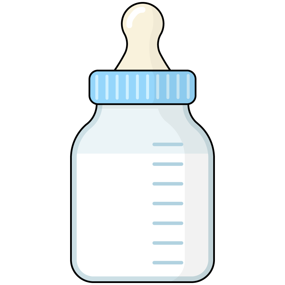 FREE Blue Baby Bottle Clipart with outline WM | Pearly Arts