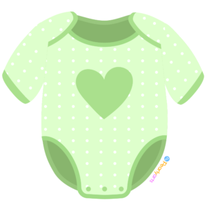 FREE Green Baby Onesie Clipart WM | Pearly Arts