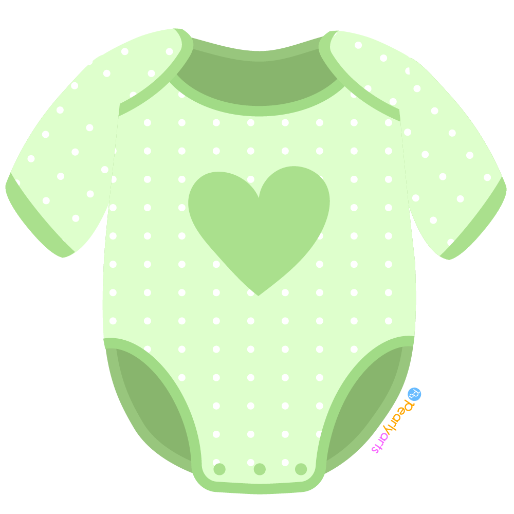 FREE Green Baby Onesie Clipart WM | Pearly Arts