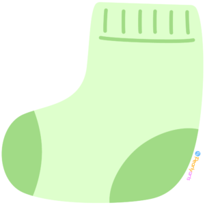 FREE Green Baby Sock Clipart WM | Pearly Arts