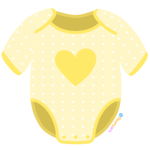 FREE Yellow Baby Onesie Clipart WM | Pearly Arts