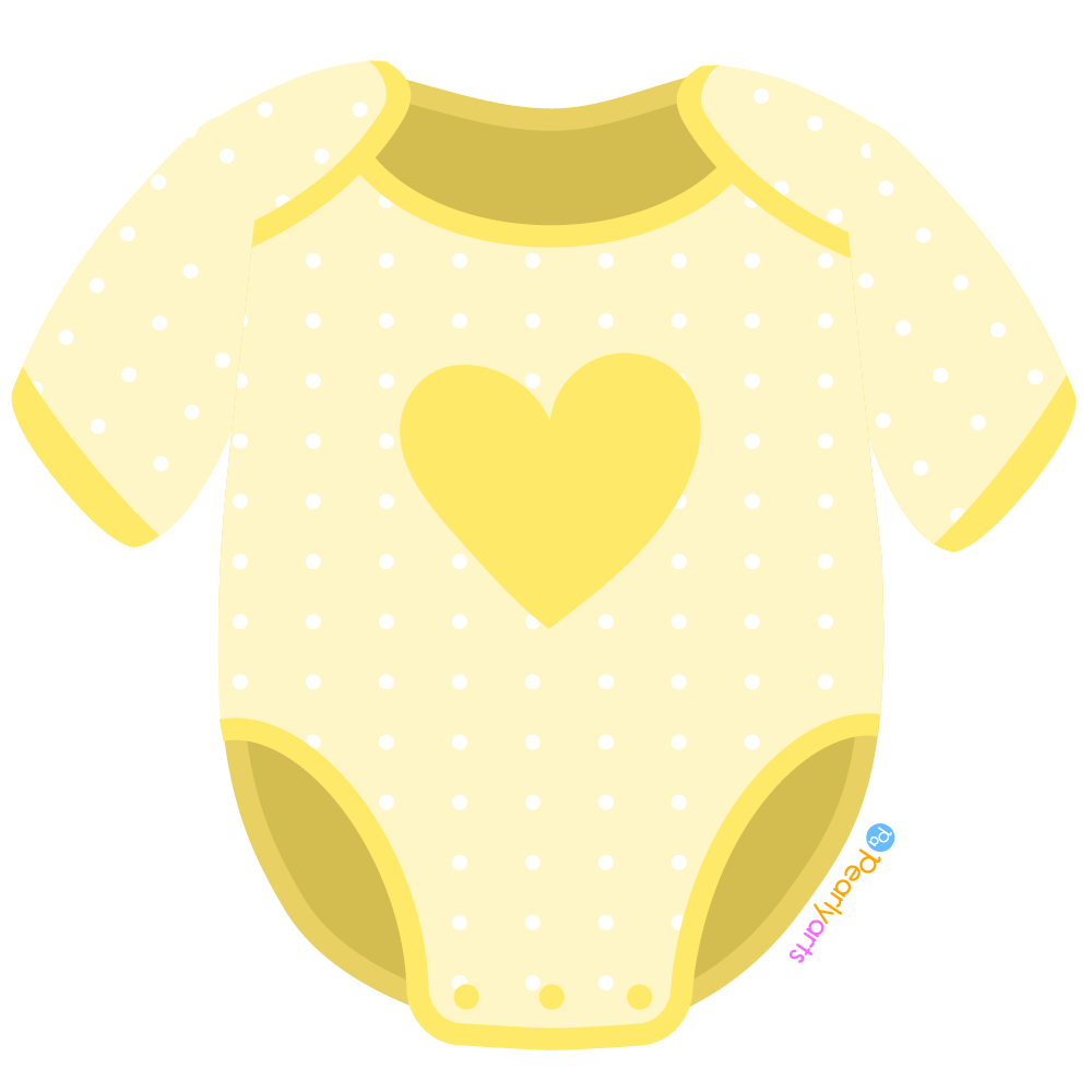 FREE Yellow Baby Onesie Clipart WM | Pearly Arts
