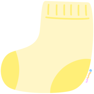 FREE Yellow Baby Sock Clipart WM | Pearly Arts
