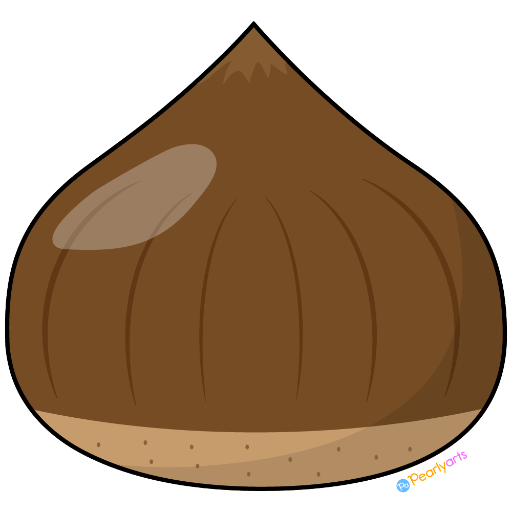FREE Chestnut Clipart with outline WM | Pearly Arts