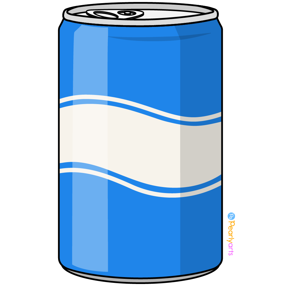 FREE Red Soda Can Clipart with outline WM | Pearly Arts (FREE Clipart for Everyone!)