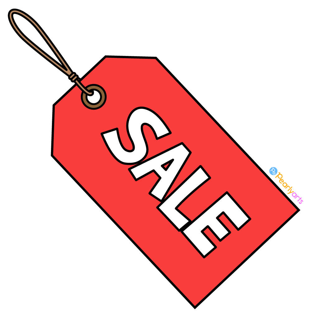FREE Sale Tag Clipart with outline WM | Pearly Arts