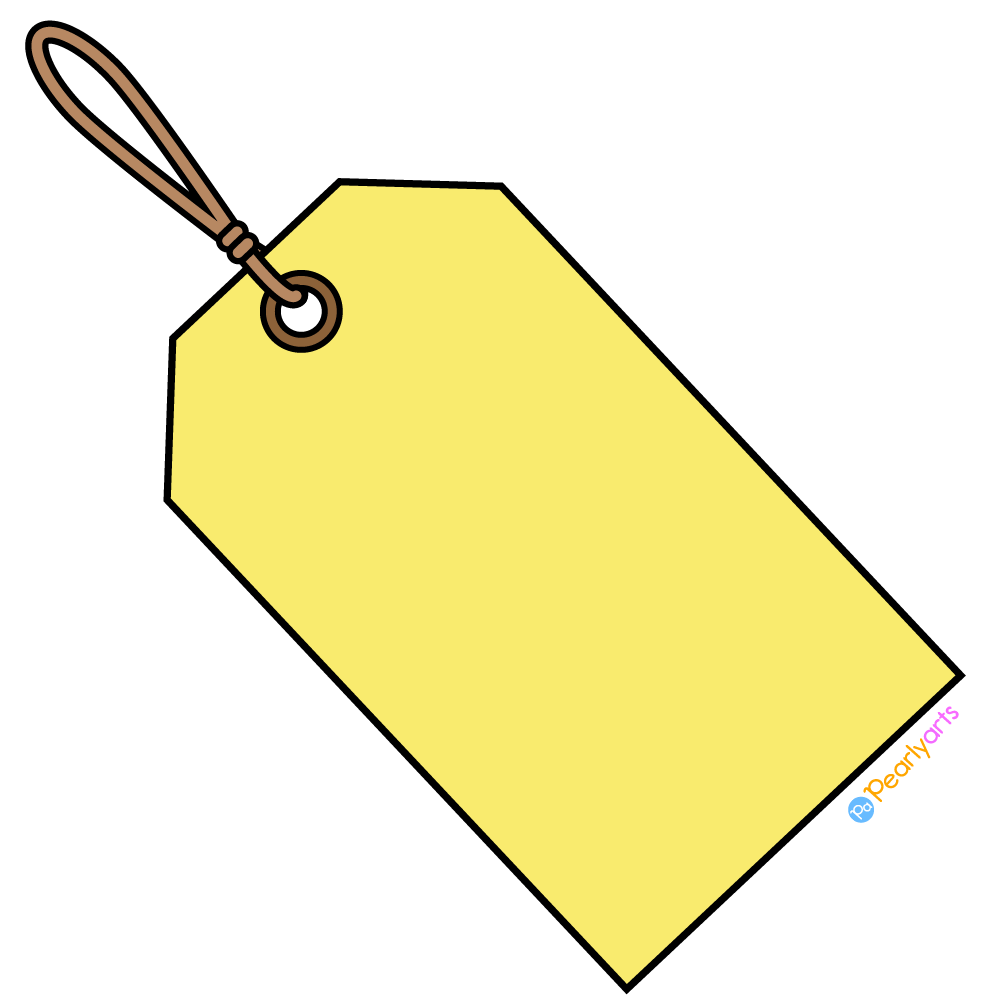 FREE Yellow Tag Clipart WM | Pearly Arts
