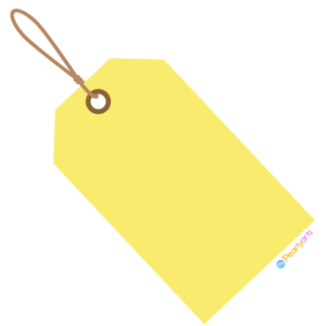 FREE Yellow Tag Clipart with outline WM | Pearly Arts