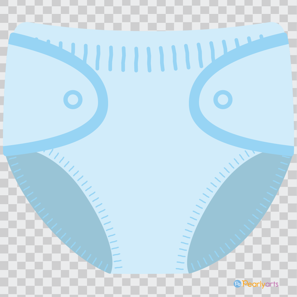 FREE Blue Baby Diaper Clipart WM | Pearly Arts