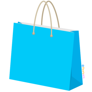 FREE Blue Shopping Bag Clipart WM | Pearly Arts