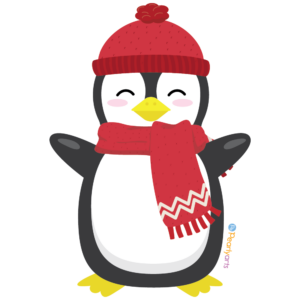 FREE Cute Winter Penguin Clipart WM | Pearly Arts