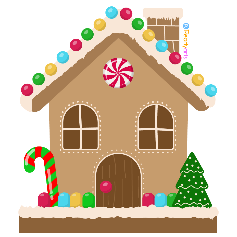 FREE GingerBread House Clipart WM | Pearly Arts