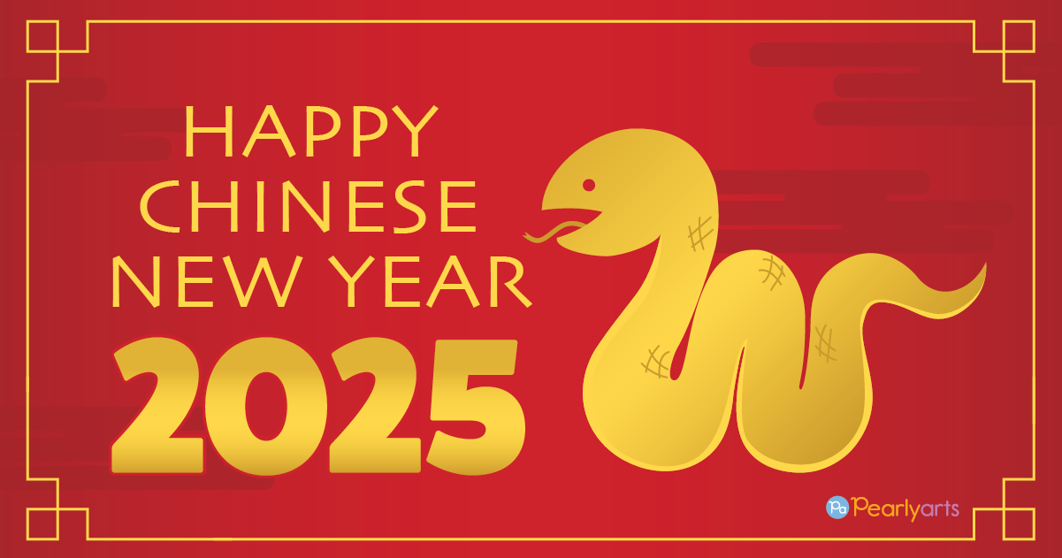 FREE Happy Chinese New Year 2025 Clipart WM | Pearly Arts