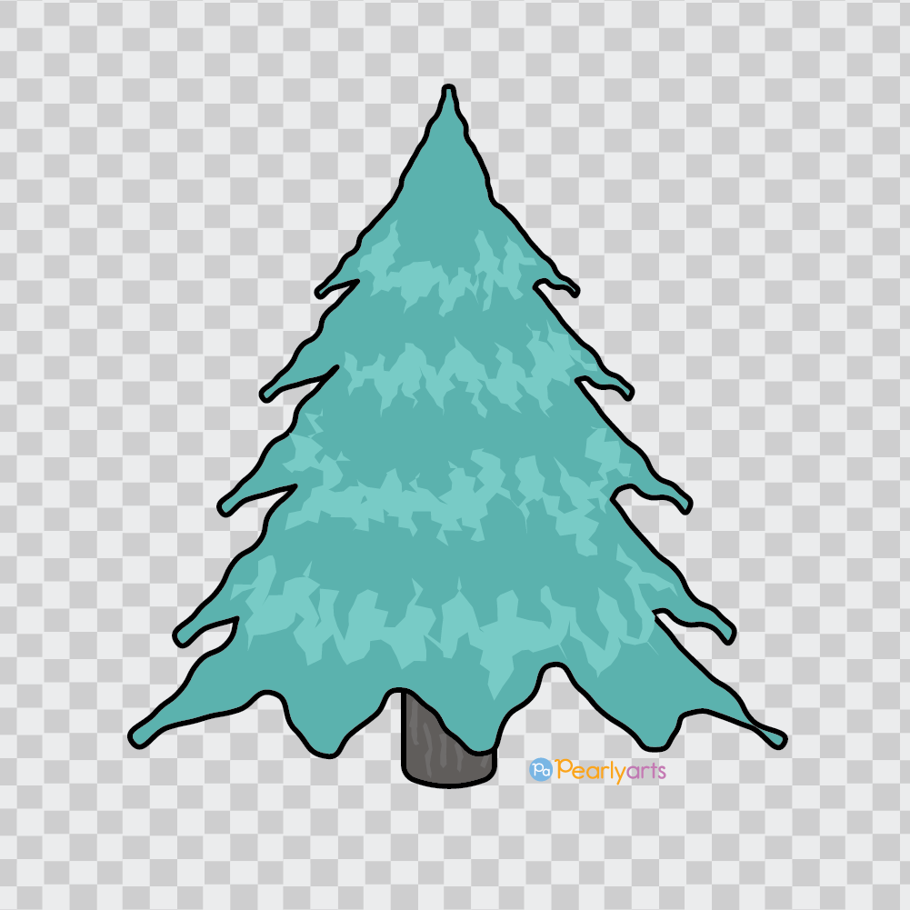 FREE Pine Tree clipart 2 with Outline WM | Pearly Arts