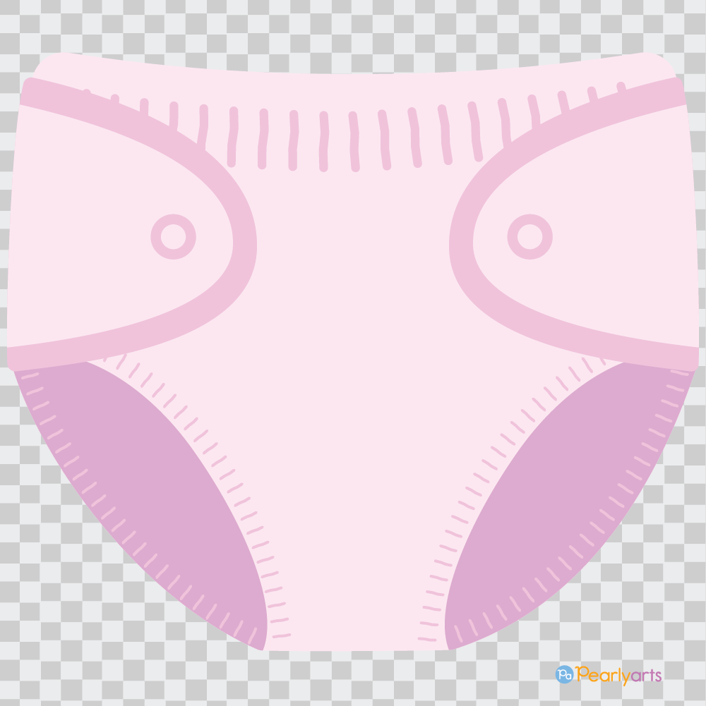 FREE Pink Baby Diaper Clipart WM | Pearly Arts