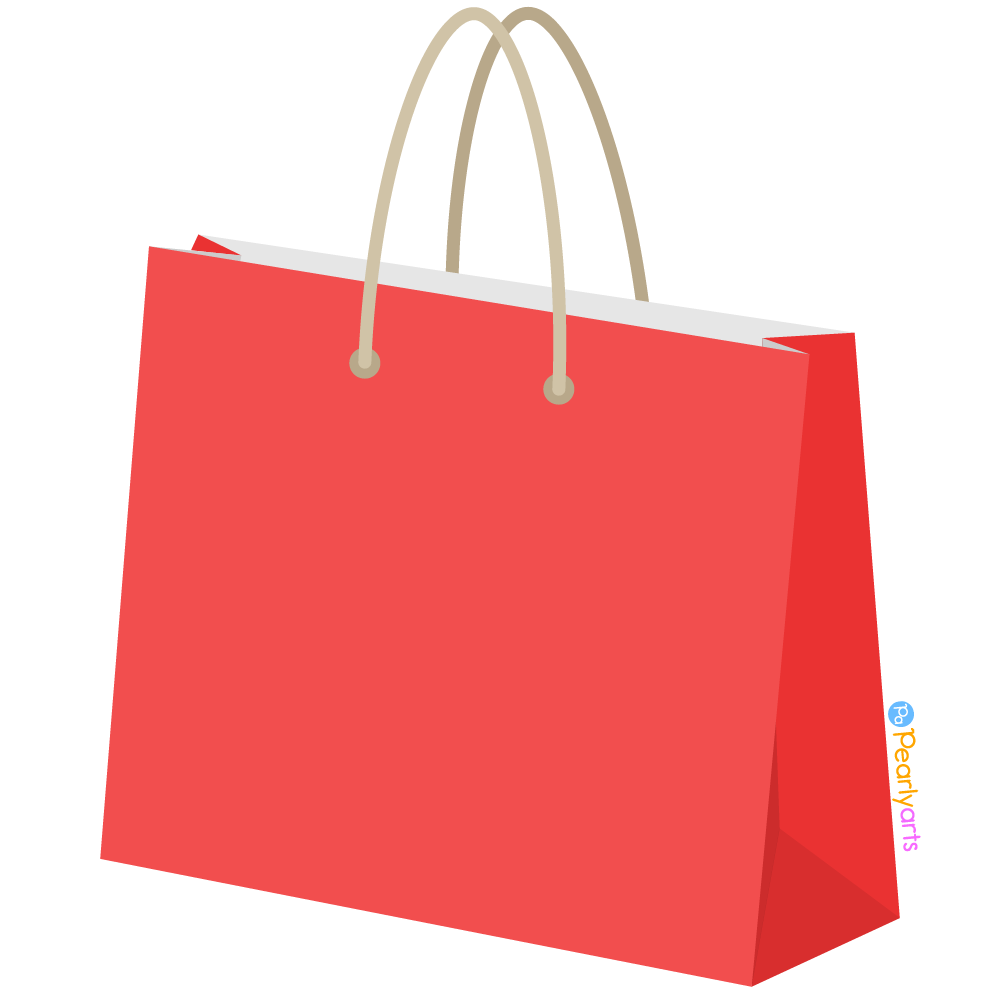 FREE Red Shopping Bag Clipart WM | Pearly Arts