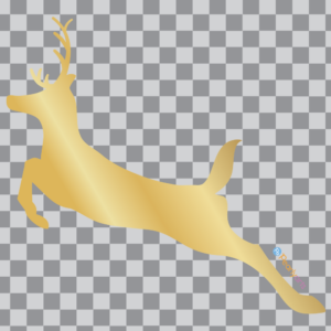 FREE Reindeer Jumping Silhouette Gold Clipart WM | Pearly Arts