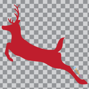 FREE Reindeer Jumping Silhouette Red Clipart WM | Pearly Arts