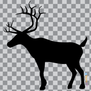 FREE Reindeer Side Silhouette Black Clipart WM | Pearly Arts