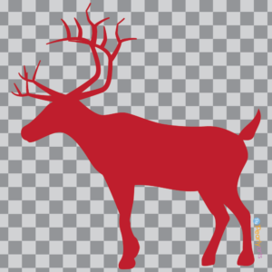 FREE Reindeer Side Silhouette Red Clipart WM | Pearly Arts