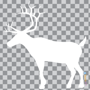FREE Reindeer Side Silhouette White Clipart WM | Pearly Arts