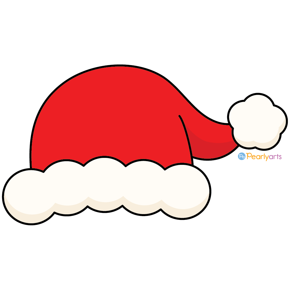 FREE Santa Claus Hat Clipart with outline WM | Pearly Arts