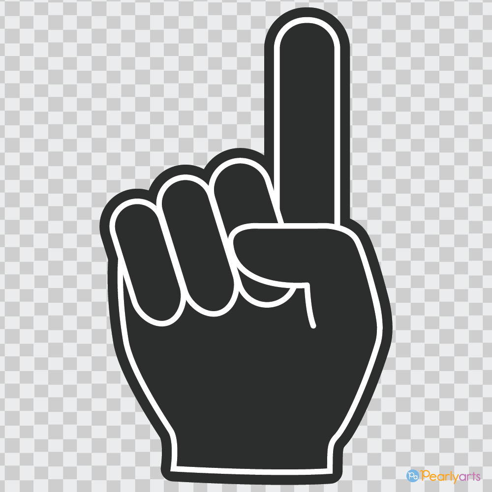 FREE Black Foam Finger Clipart WM | Pearly Arts