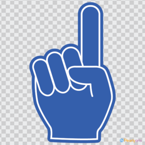 FREE Blue Foam Finger Clipart WM | Pearly Arts