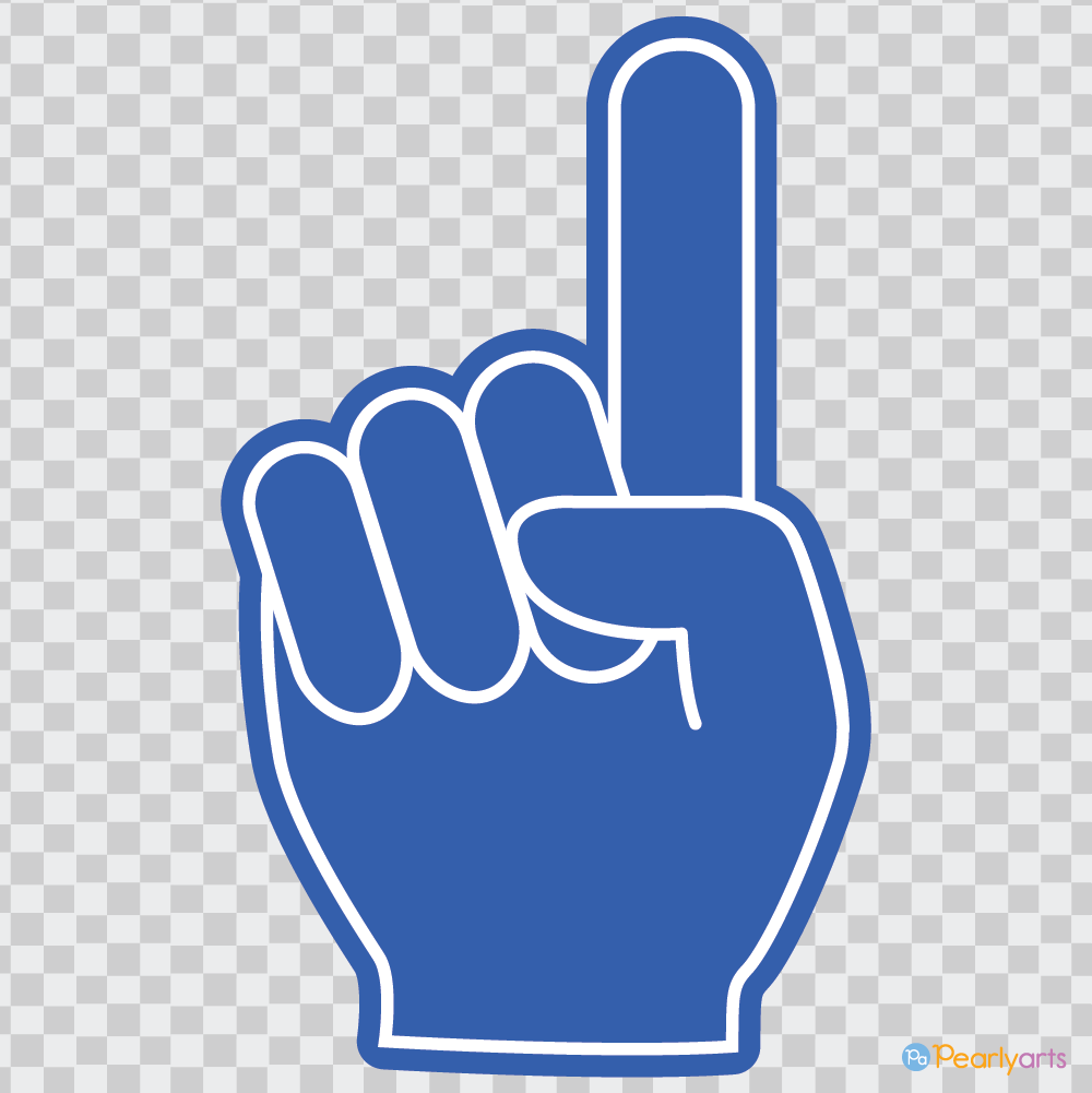 FREE Blue Foam Finger Clipart WM | Pearly Arts
