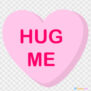 FREE Conversation Heart Hug me Clipart WM | Pearly Arts